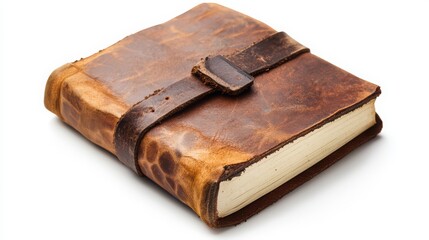 Obraz premium An antique leather-bound notebook with a rustic charm, perfect for journaling or note-taking.