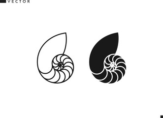 Nautilus shell icon. Vector illustration EPS10