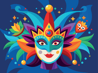 Brazil carnival masks vector art illustration