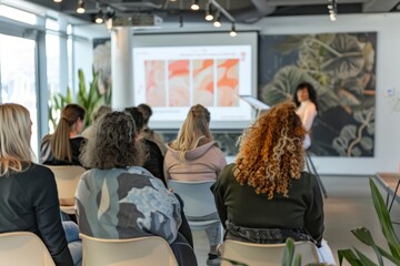 Breast Cancer Prevention Seminar in Modern Conference Room - Education, Awareness, Health