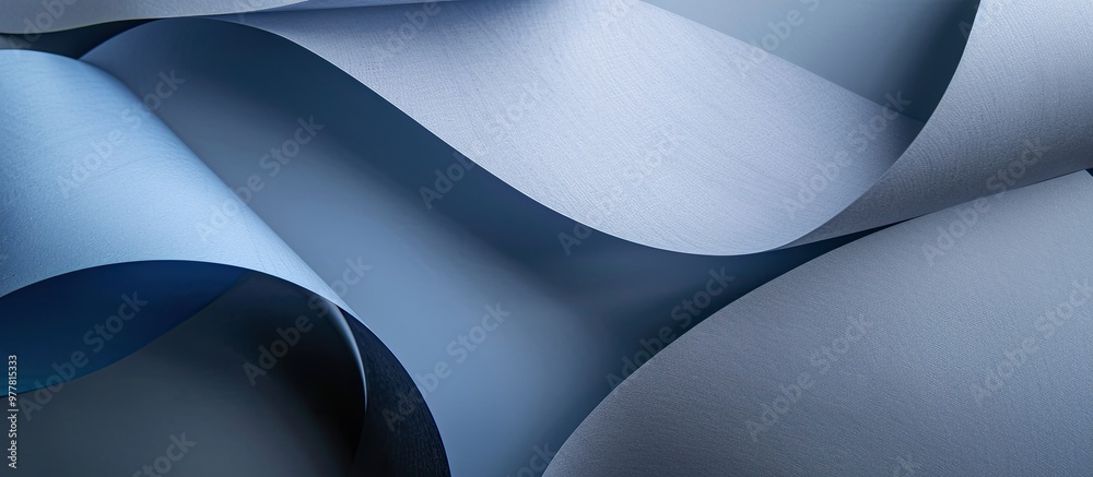 Poster abstract geometric shape with a gray and blue paper background. copy space image. place for adding t