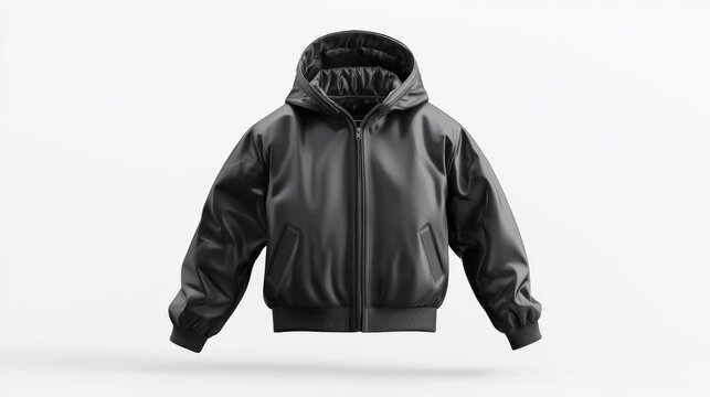Windrunner jacket mockup in front view, isolated on white background, 3d rendering, 3d illustration 