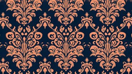 Flowers, Florals, Leaves, Shapes, Waves, Blue and Orange, Abstract Image, Texture, Pattern Background, Wallpaper, Cover and Screen for Smartphone, PC, Laptop, 9:16 and 16:9 Format