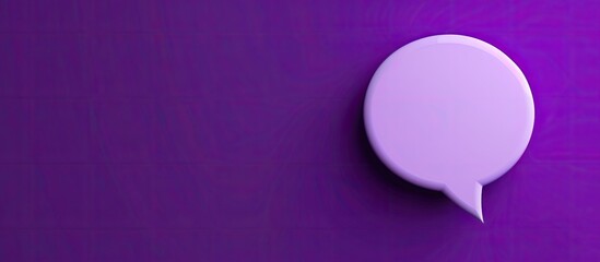 Speech bubble with copyspace for communication and talking concepts set against a purple background