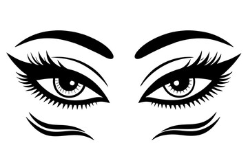 Fototapeta premium Eyeliner Styles Vector 