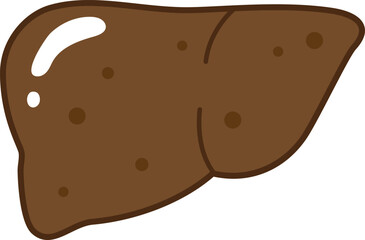 Cirrhosis liver icon flat simple style.