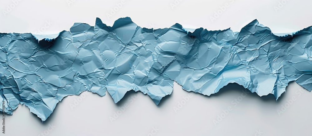 Poster old blue ripped paper texture on a white background with blank space for text. copy space image. pla