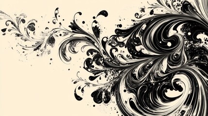 Floral Scribbles in Motion: A Fluid Illustration Design