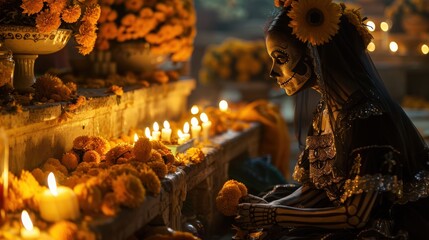  Catrina Kneeling Traditional Mexican