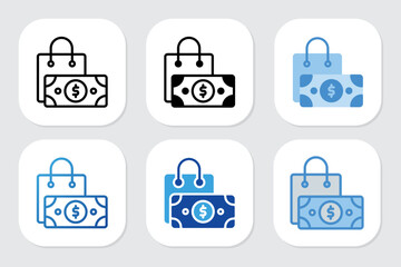 Shopping Bag icons with various design styles