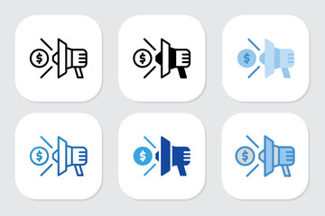 Finance Marketing icons with various design styles