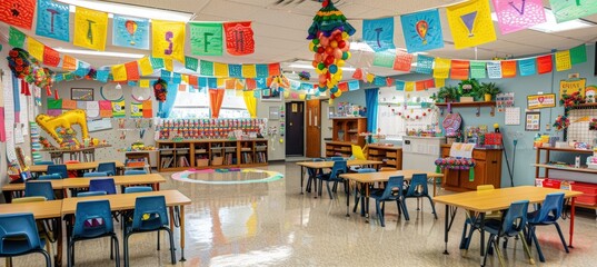 Festive Elementary Classroom Decorated for World Teachers Day Celebration