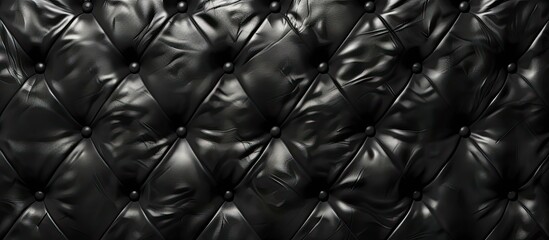 Fototapeta premium black leather as a backdrop. Copy space image. Place for adding text and design