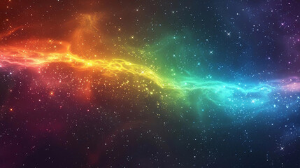 Vivid Rainbow Nebula in Outer Space
