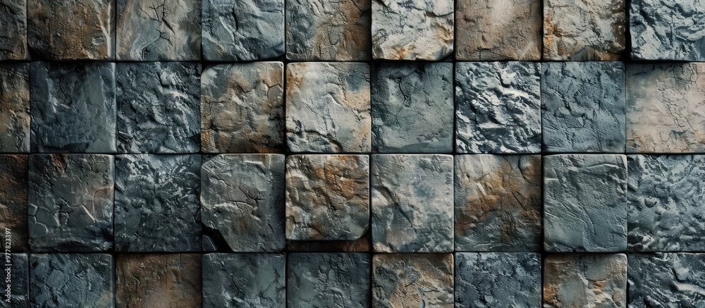 Poster empty stone tile wallpaper for background. copy space image. place for adding text and design