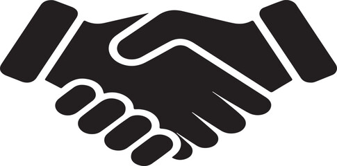 Handshake icon design silhouette vector style on a white background