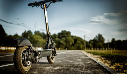 Electric scooter on the electric scooter track © I