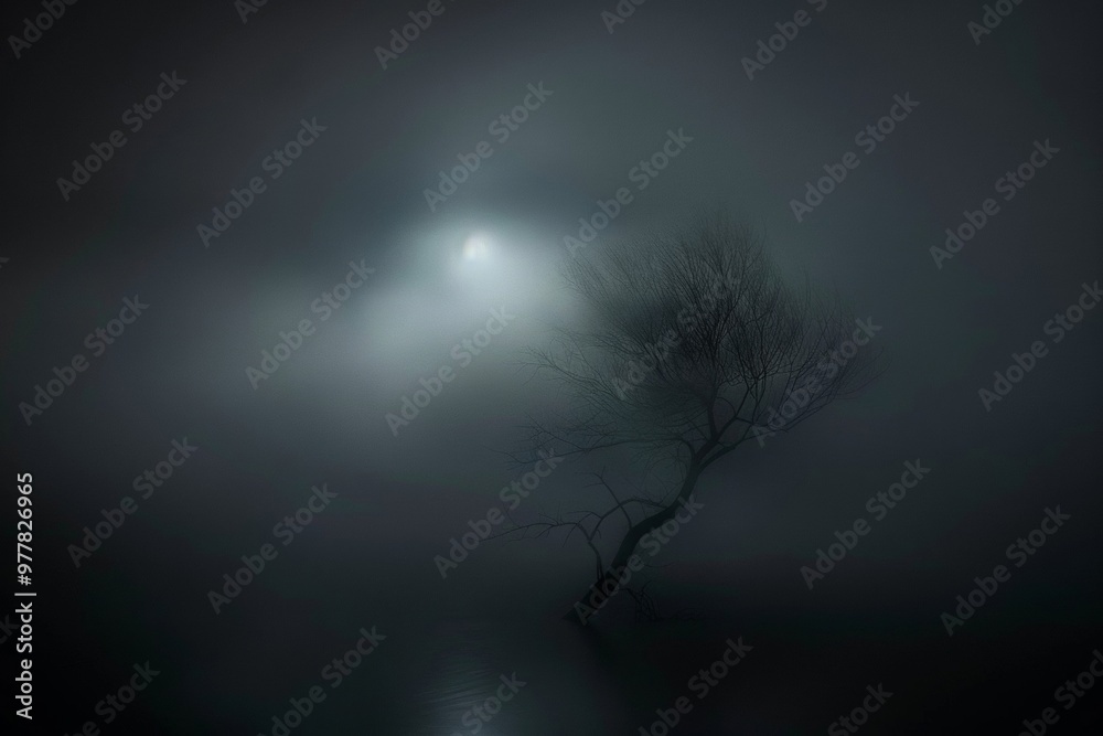 Sticker a hint of moonlight filtering through lush foliage, creating a mystical and enchanting atmosphere on