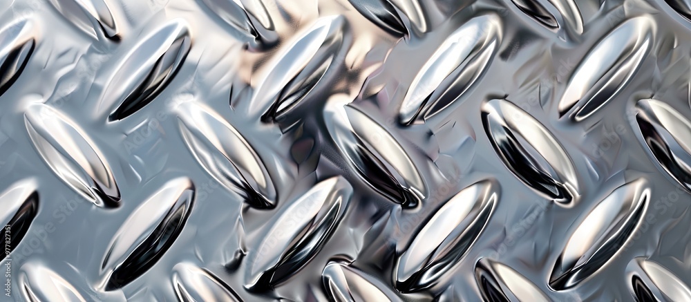 Poster silver texture featuring a diamond pattern chrome metal backdrop. copy space image. place for adding