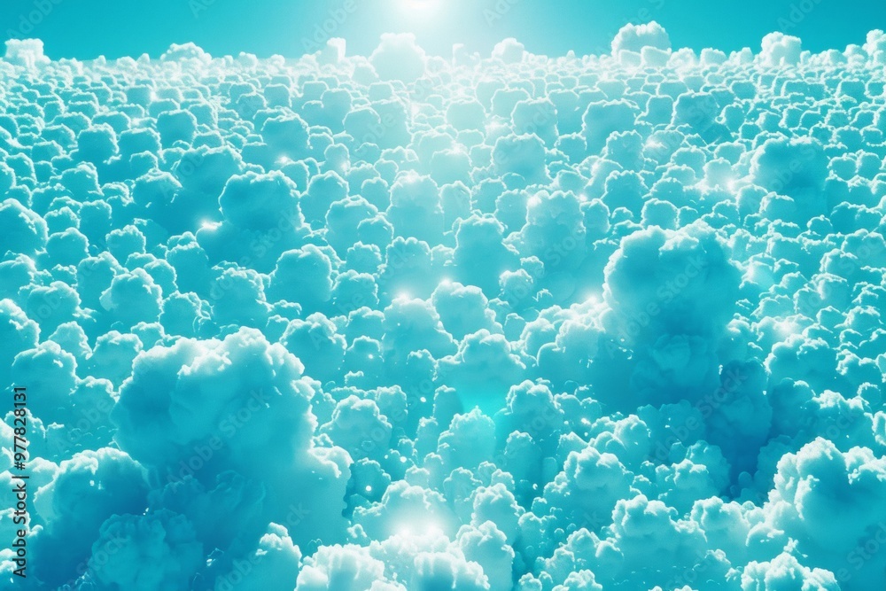 Wall mural an image of an ethereal sea of clouds stretching below a mountaintop, creating a surreal and dreamli