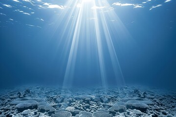 Obraz premium An image of an ethereal underwater paradise with colorful coral reefs, exotic fish, and a mesmerizing aquatic real