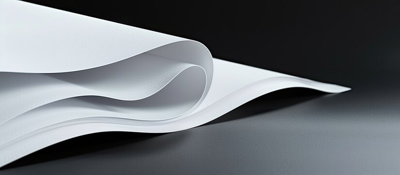 Multiple sheets of curved A4 paper ream set against a black background A straightforward isolated object perfect for demonstrating various concepts offering space for titles and additional text Select