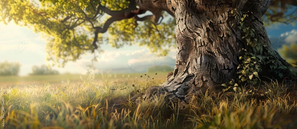 Poster the look of the tree. copy space image. place for adding text and design