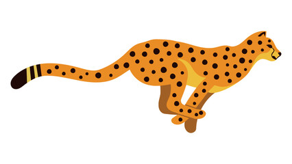 Running Cheetah Vector Cartoon Illustration