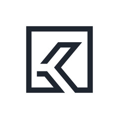 Fototapeta premium Letter K design idea with modern concept for business
