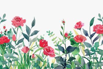 Obraz premium Vibrant watercolor floral garden