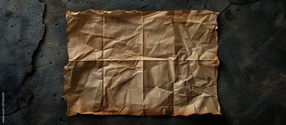 Poster aged paper note executed in an old and dark style. copy space image. place for adding text and desig