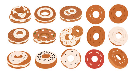 Fototapeta premium Set of Freshly Baked Bagel