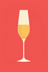 Elegant champagne glass illustration