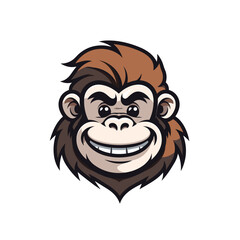 Obraz premium Gorilla hand-drawn kid comic illustration. Cute vector doodle style cartoon illustration.