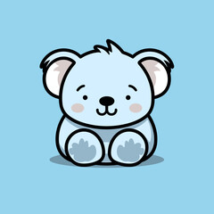 Fototapeta premium Koala hand-drawn kid comic illustration. Cute vector doodle style cartoon illustration.