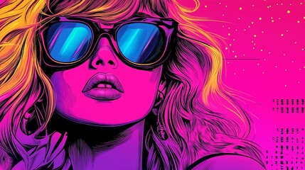 movie poster, pop art-inspired comedy, absurdities of influencer culture. Split-panel design, contrasting images of a woman's life online vs reality, bold primary colors, halftone dot pattern