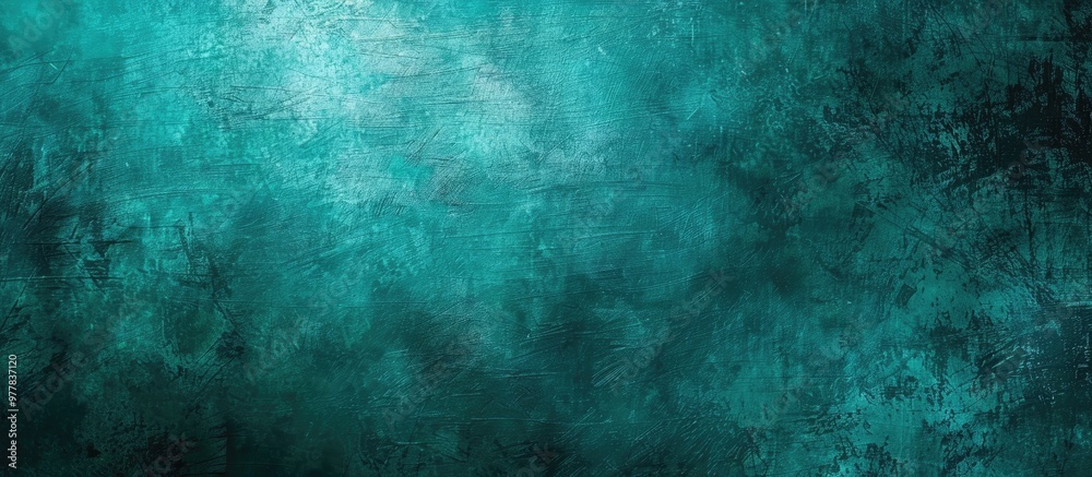 Poster grunge abstract background in turquoise. copy space image. place for adding text and design