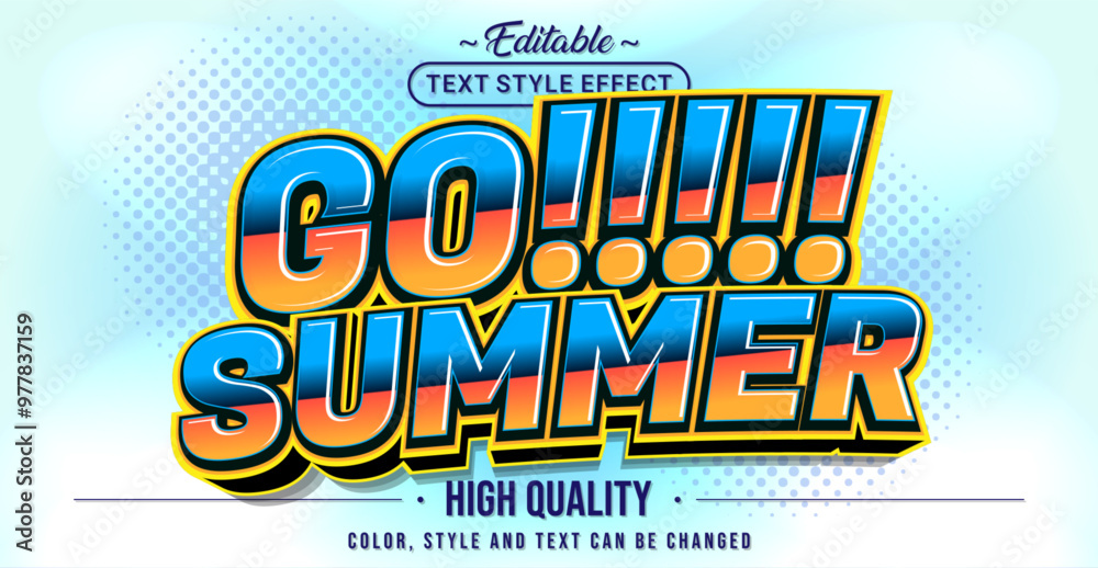 Poster Editable text style effect - Go Summer text style theme.