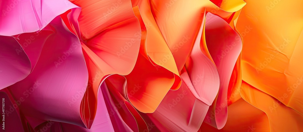 Poster abstract creation of vibrant papers. copy space image. place for adding text and design
