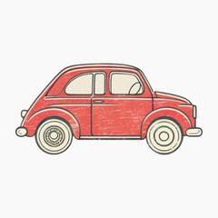 Vintage red car illustration