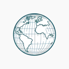 Hand-drawn globe world map