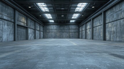 Obraz premium Empty Industrial Warehouse