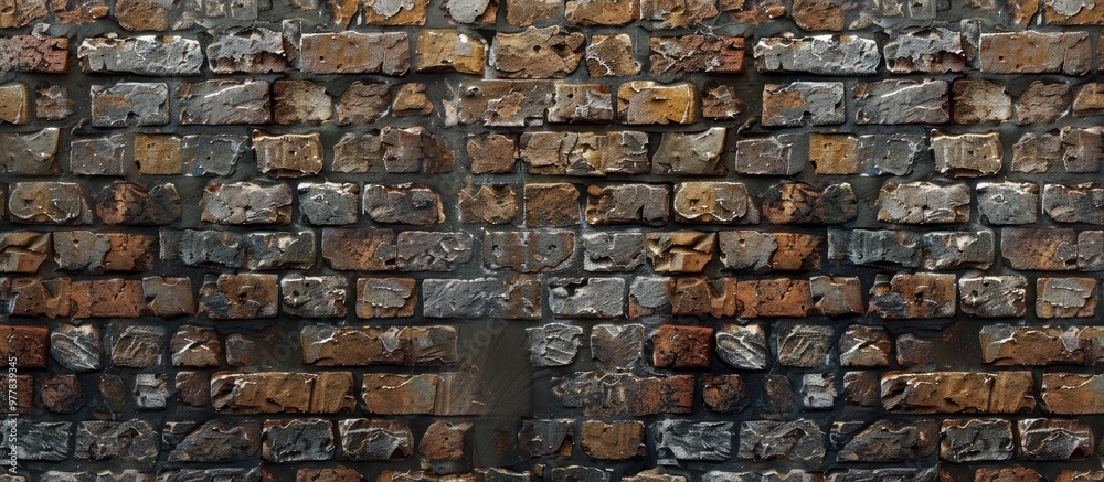 Wall mural Old brick wall concept image Wall used as a background. Copy space image. Place for adding text and design