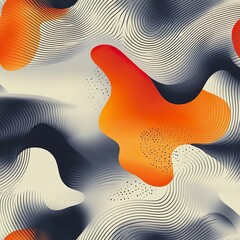 Liquid waves and modern geometric shapes in a dynamic abstract design background