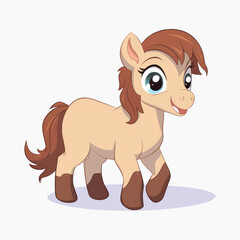 Cute cartoon pony illustration