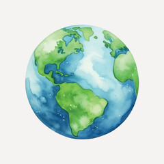 Watercolor Earth globe illustration