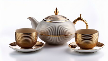 Striped Gold Tea Set