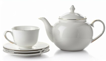 White Tea Set with Gold Trim