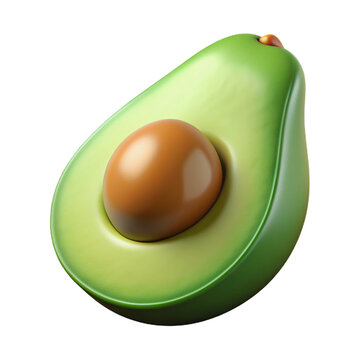 3d avocado image without background