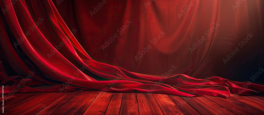 Poster red fabric texture background wallpaper. copy space image. place for adding text and design